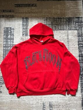 Adika “Black Moon” Red Hoodie with Subtle Graphic